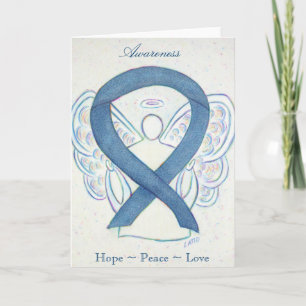 Denim Awareness Ribbon Angel Holiday Greeting Card