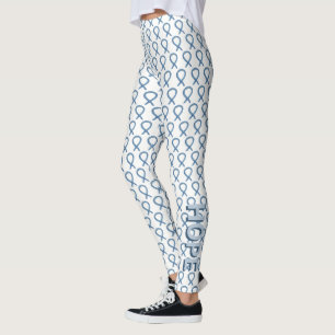 Denim Awareness Ribbon Customised Words Leggings