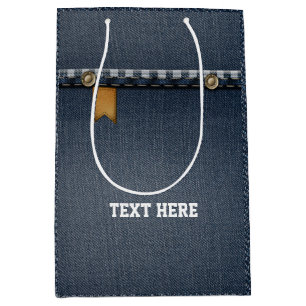 denim bag, blue denim birthday party Gift Bag