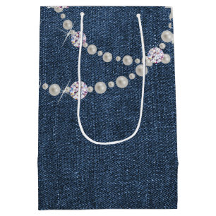 denim bag, blue denim birthday party Gift Bag