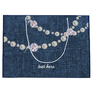 denim bag, blue denim birthday party Gift Bag