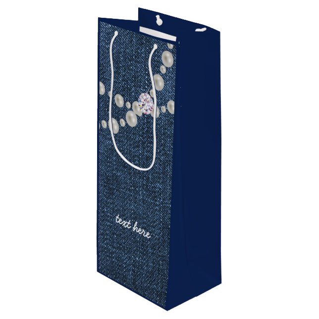 denim bag, blue denim birthday party Gift Bag (Front Angled)