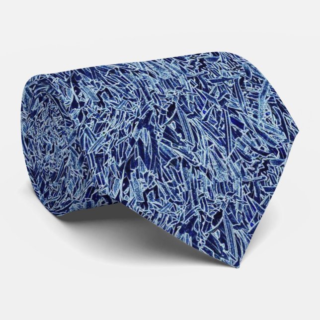 Denim Blue Abstract Design Neck Tie (Rolled)