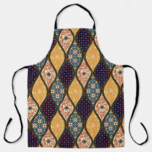 Denim Blue Art Nouveau: Seamless Apron
