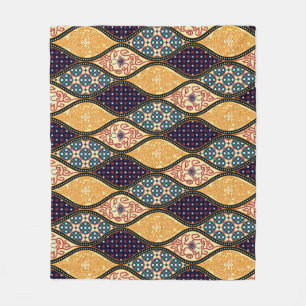 Denim Blue Art Nouveau: Seamless Fleece Blanket