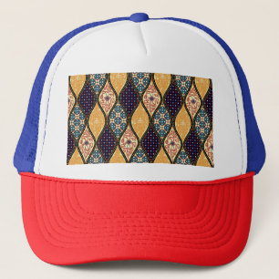 Denim Blue Art Nouveau: Seamless Trucker Hat