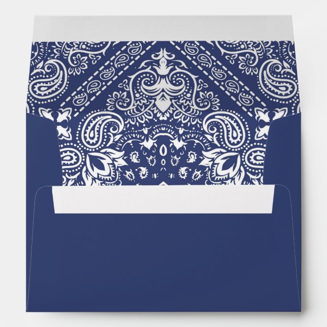 Denim Blue Bandana Personalize Envelope (Back (Bottom))