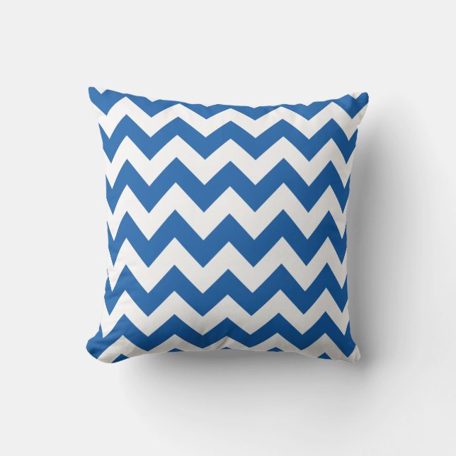 Denim Blue Bold Chevron Cushion (Front)