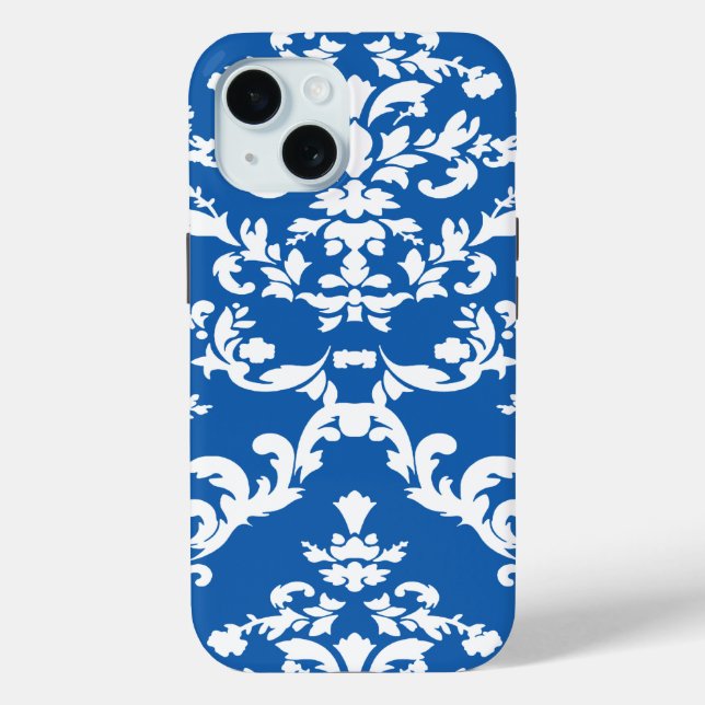 Denim Blue Bold Damask @ Emporiomoffa Case-Mate iPhone Case (Back)