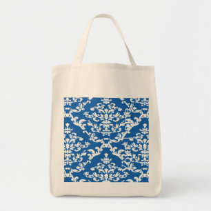 Denim Blue Bold Damask w/ name @ Emporiomoffa Tote Bag