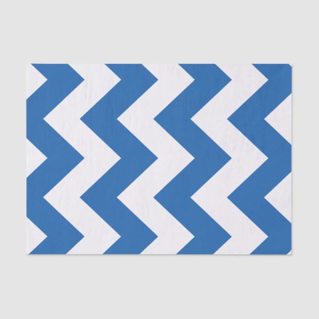 Denim Blue Bold Mod Chevron Tissue Paper (Front)