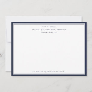 Denim Blue Business Monogram From The Desk of  Not Card