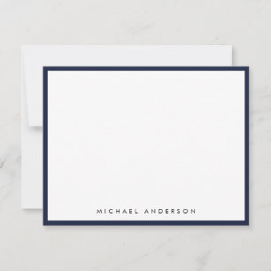 Denim Blue Classic Border Correspondence Card