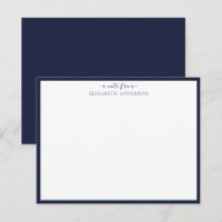 Denim Blue Classic Border Note Card