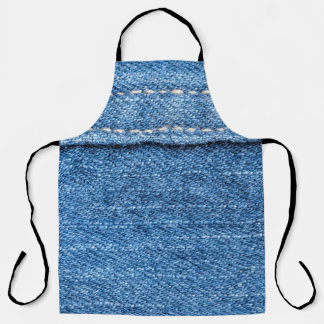 Denim Blue: Classic Jeans Texture. Apron