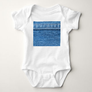 Denim Blue: Classic Jeans Texture. Baby Bodysuit