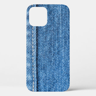 Denim Blue: Classic Jeans Texture. iPhone 12 Case