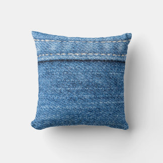 Denim Blue: Classic Jeans Texture. Cushion