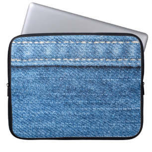 Denim Blue: Classic Jeans Texture. Laptop Sleeve