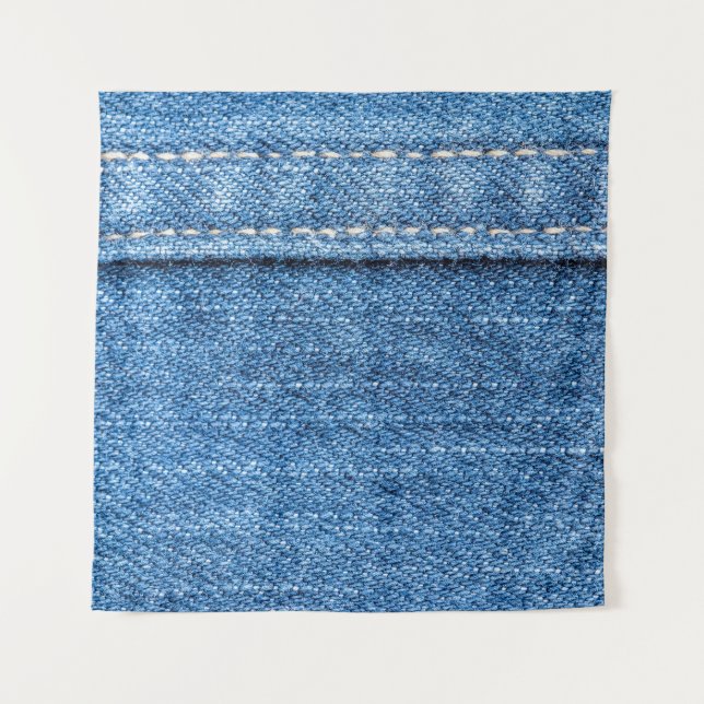 Denim Blue: Classic Jeans Texture. Tapestry (Front)