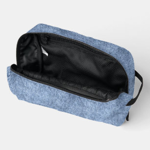 Denim Blue Denim Pattern Dopp Kit