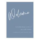 Denim Blue Dusty Baby Shower Welcome Poster Sign