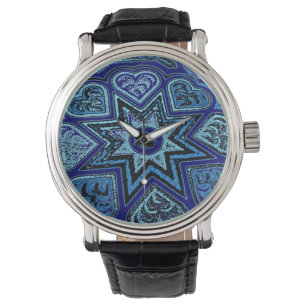 Denim Blue Hearts Watch