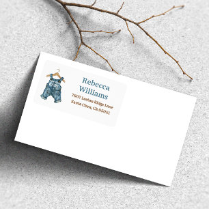 Denim Blue Jean Baby Boy Baby Shower Address Label
