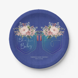 Denim Blue Jean Baby Shower Custom Paper Plate