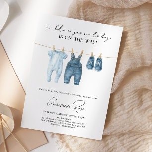 Denim Blue Jean Baby Shower Invitation