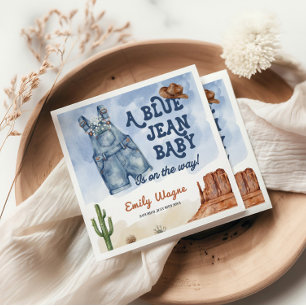 Denim Blue Jean Baby Shower Napkin