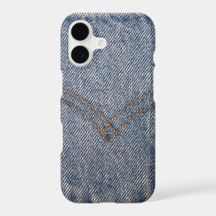 Denim Blue Jean Fabric with Stitching