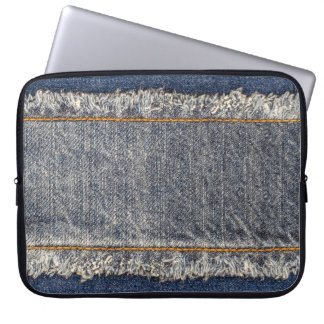 Denim Blue Jeans: Casual Double Patch Laptop Sleeve