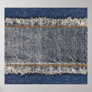 Denim Blue Jeans: Casual Double Patch Poster