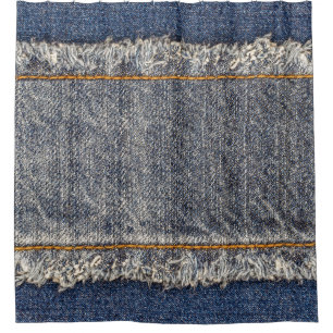 Denim Blue Jeans: Casual Double Patch Shower Curtain