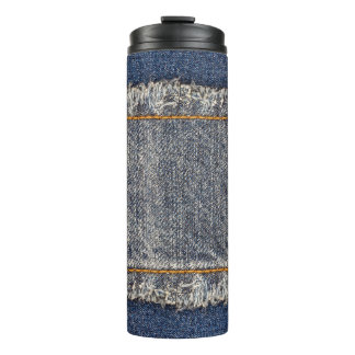 Denim Blue Jeans: Casual Double Patch Thermal Tumbler