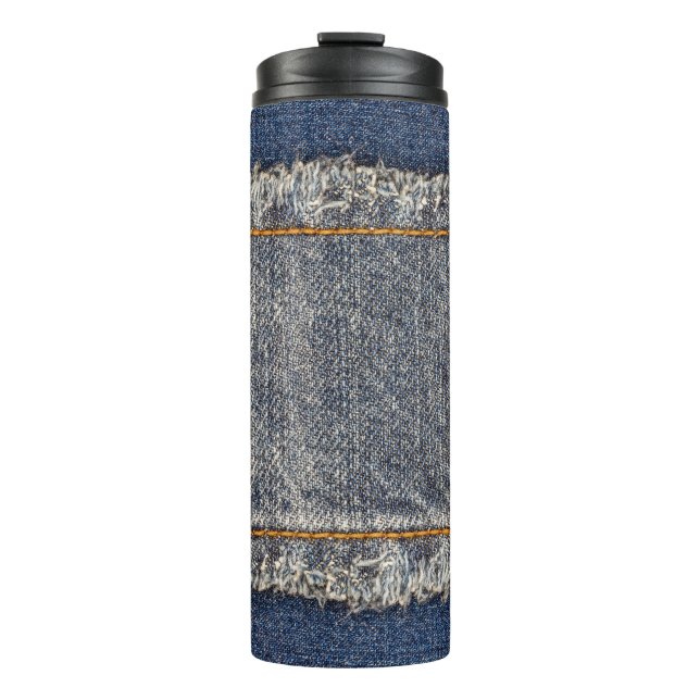 Denim Blue Jeans: Casual Double Patch Thermal Tumbler (Front)