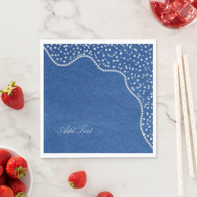 Denim Blue Jeans Diamond  Napkin (Insitu)