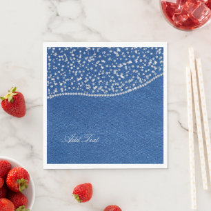 Denim Blue Jeans Diamond Napkin