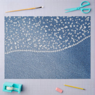 Denim Blue Jeans Diamond Tissue Paper