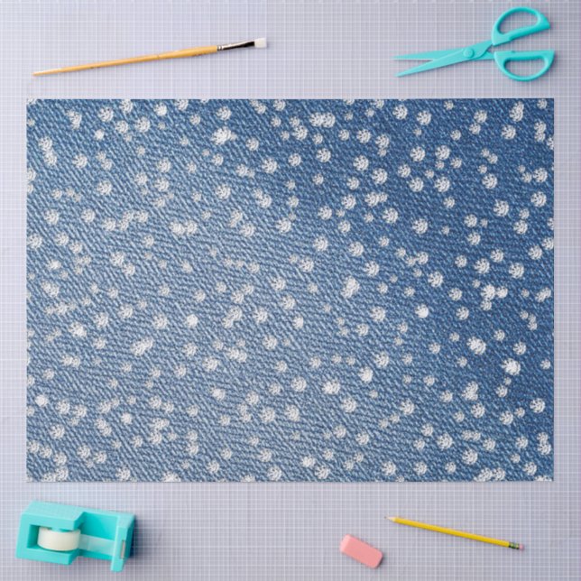 Denim Blue Jeans Diamond  Tissue Paper (Craft)