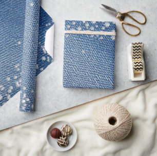 Denim Blue Jeans Diamond  Wrapping Paper