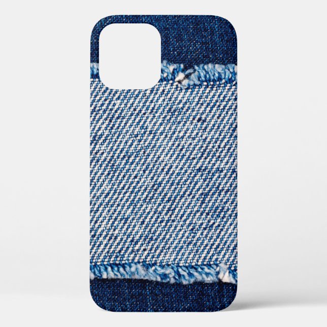 Denim blue jeans fabric frame. Bleached denim fabr Case-Mate iPhone Case (Back)
