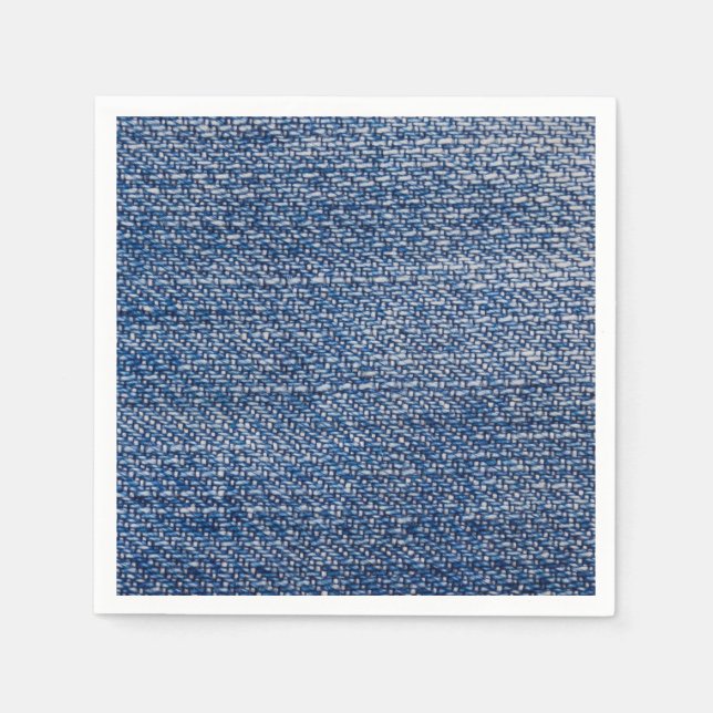 Denim Blue Jeans Faux Texture Rustic Napkin (Front)