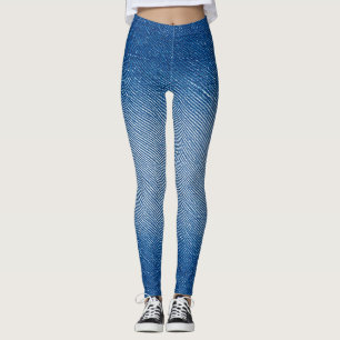 Denim Blue Jeans Pattern All-Over-Print Leggings