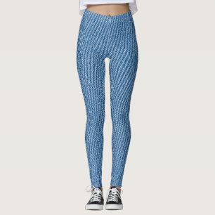 Denim Blue Jeans Pattern All-Over-Print Leggings