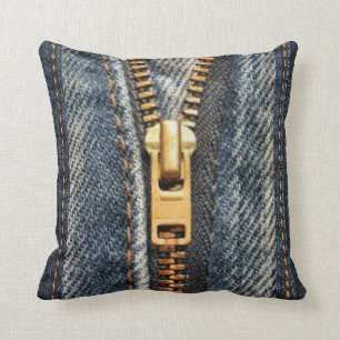 Denim Blue Jeans Print Accent Pillow