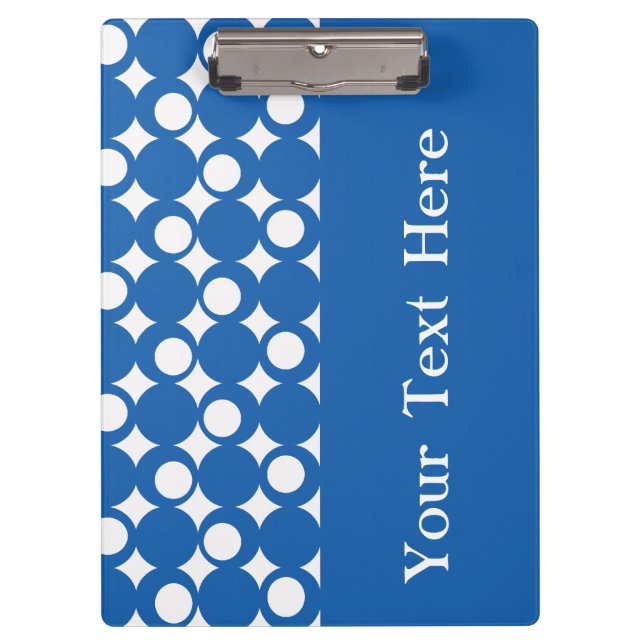 Denim Blue Mod Ball Design with custom text Clipboard (Front)