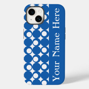 Denim Blue Mod Ball Design with name Case-Mate iPhone 14 Case