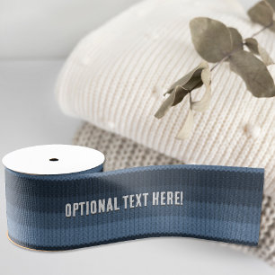 Denim Blue Ombre Stripe with optional name / text  Grosgrain Ribbon
